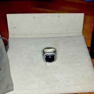 David yurman Ring in Sterling Silver with Black Onyx and Pavé Diamonds..